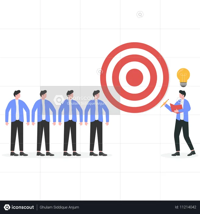 Businessman sharing target idea  Illustration