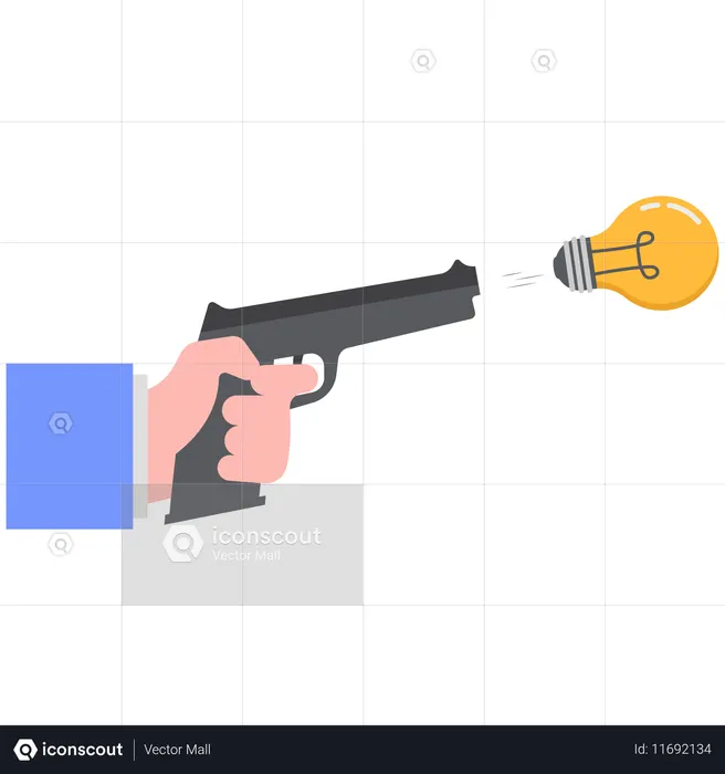Businessman shooting idea  Illustration