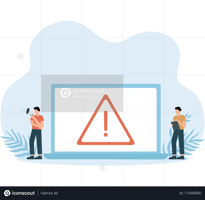 Businessman showing alert sign  Illustration