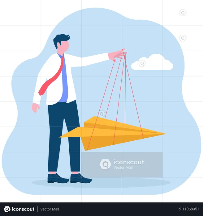 Businessman showing business direction  Illustration