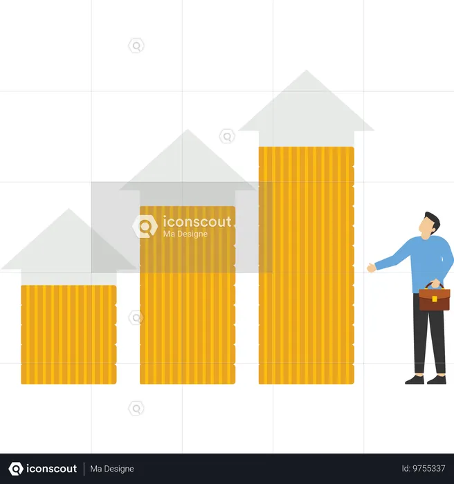 Businessman showing business growth  Illustration