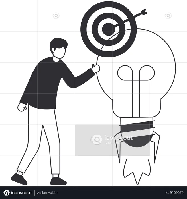 Businessman showing business idea  Illustration