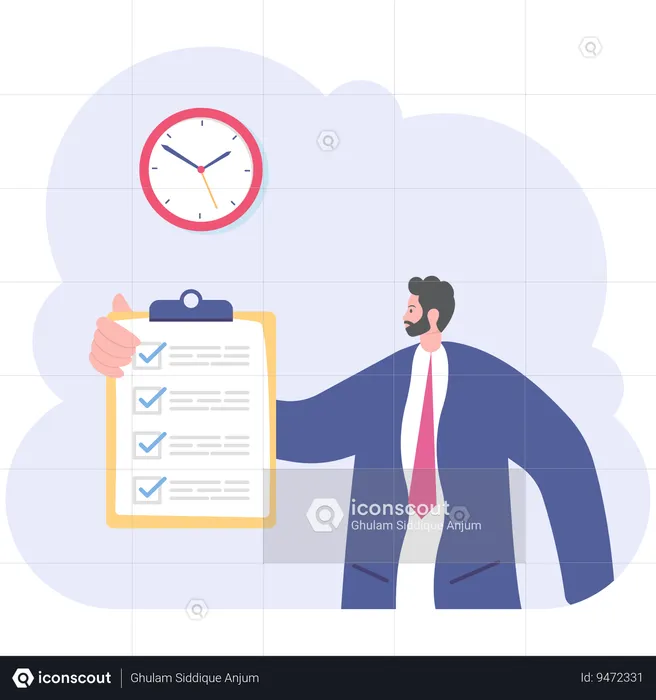 Businessman showing business plan  Illustration