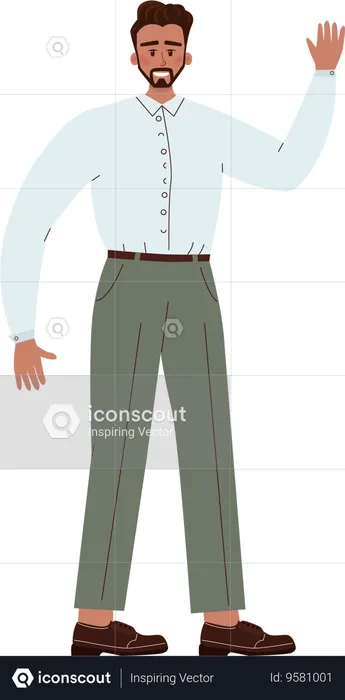 Businessman showing business way  Illustration