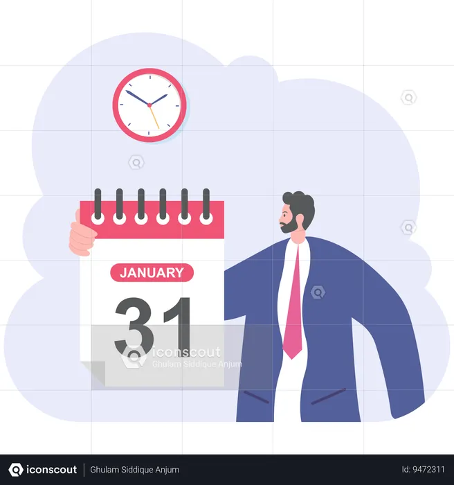 Businessman showing calendar  Illustration