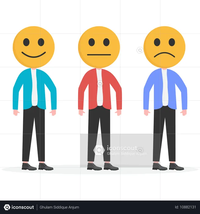 Businessman showing different expressions  Illustration