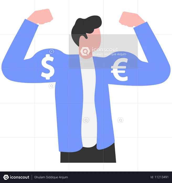 Businessman showing financial power  Illustration