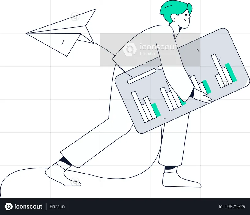 Businessman showing growth graph  Illustration