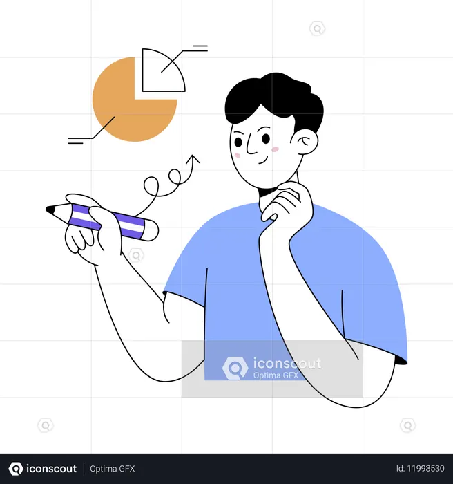 Businessman showing growth graph  Illustration