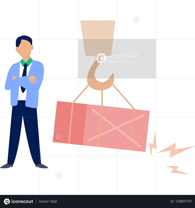 Businessman showing hacking data  Illustration