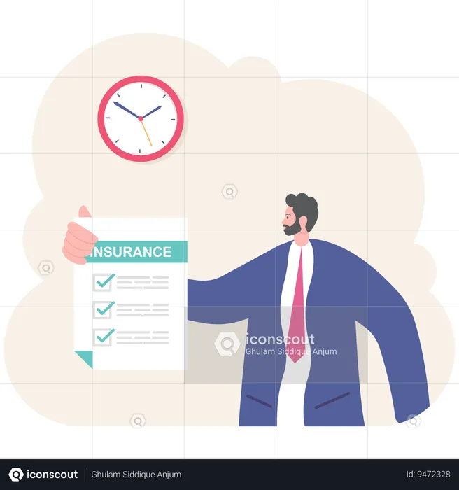 Businessman showing insurance paper  Illustration