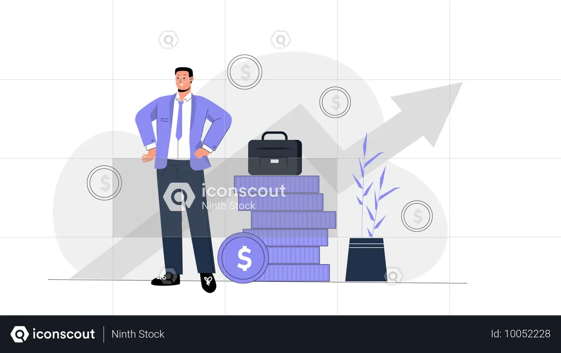 Businessman showing investment profit  Illustration