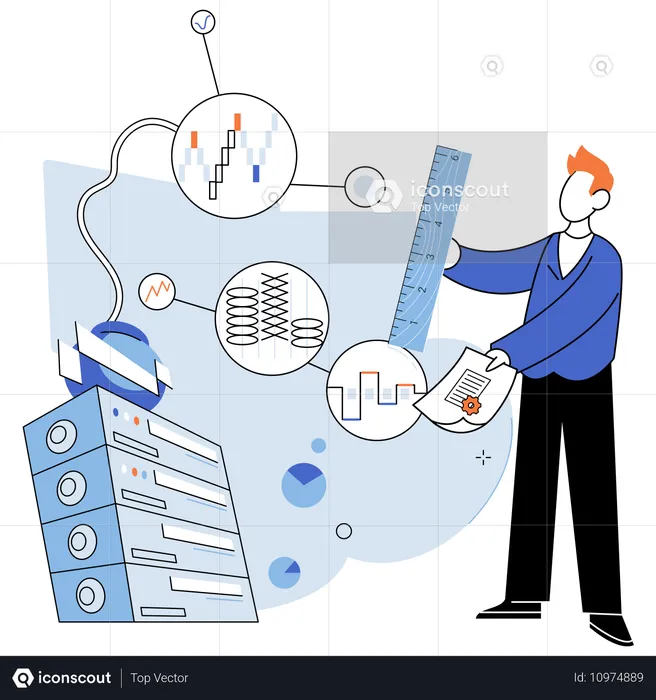 Businessman showing kpi  importance and measuring performance  Illustration