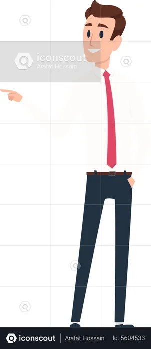 Businessman showing left side  Illustration