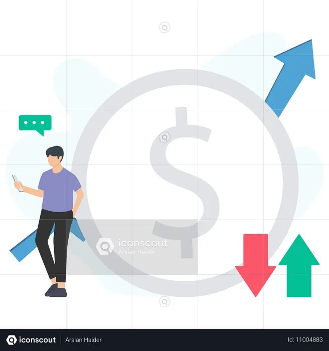 Businessman showing market up and down  Illustration