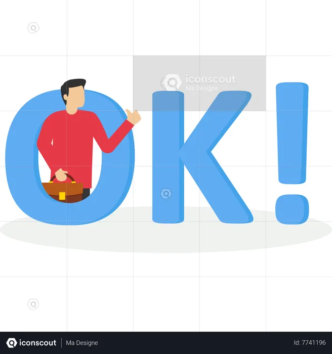 Businessman Showing Ok Symbol  Illustration