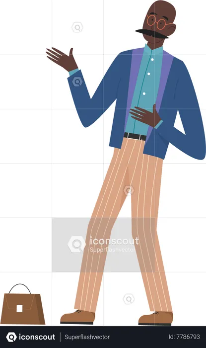 Businessman showing something left  Illustration