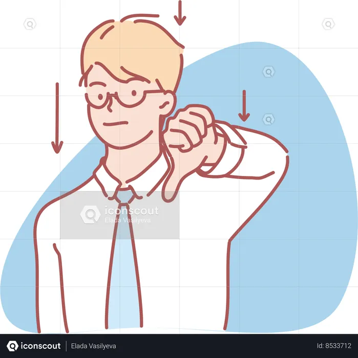 Businessman showing thumbs down  Illustration