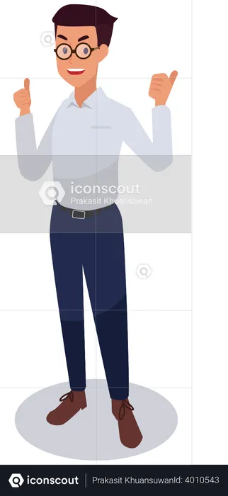 Businessman showing thumbs up  Illustration