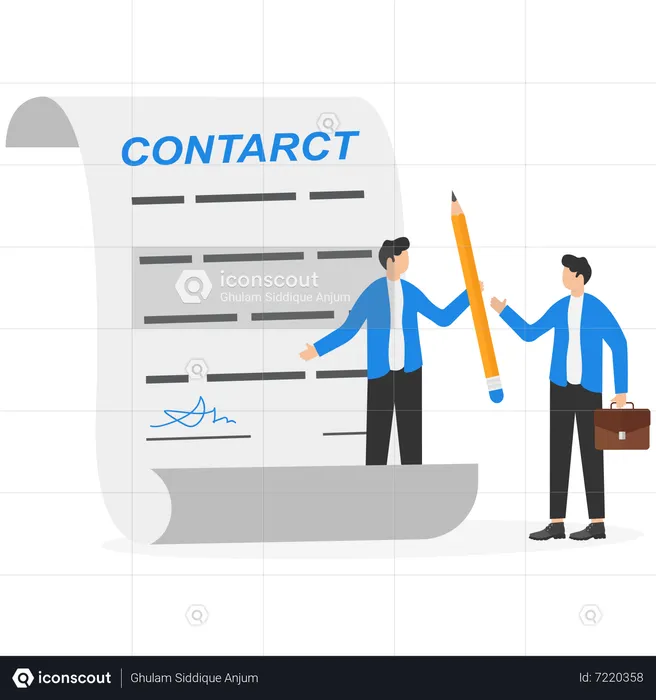 Businessman signing contract paper  Illustration