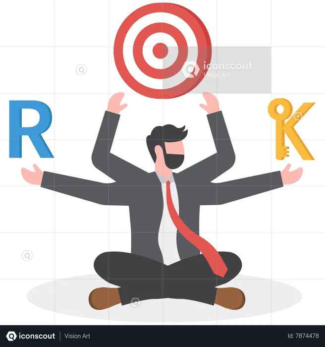 Businessman sit and review effective strategy method to success target  Illustration