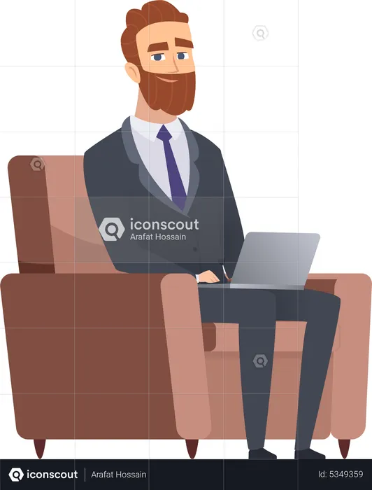 Businessman sitting on armchair  Illustration