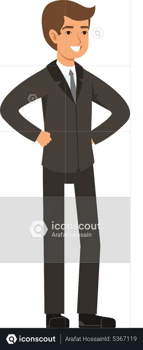 Businessman smiling  Illustration