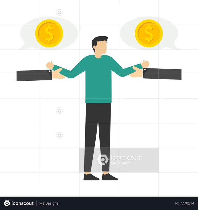 Businessman snatching up talented employees  Illustration