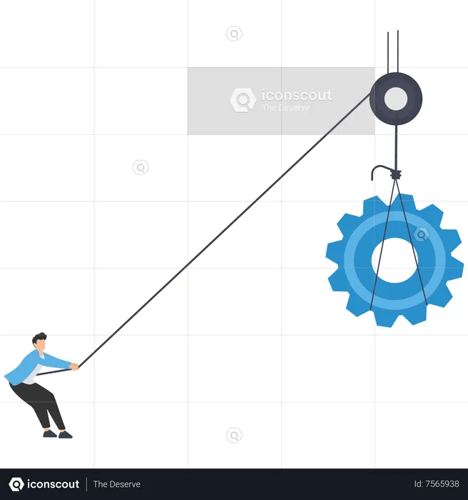 Businessman solve problem and achieve target  Illustration