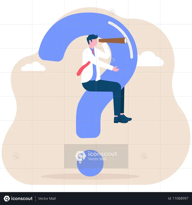 Businessman solving business problem  Illustration