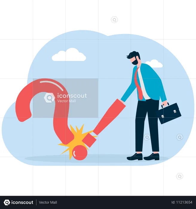 Businessman solving problem  Illustration