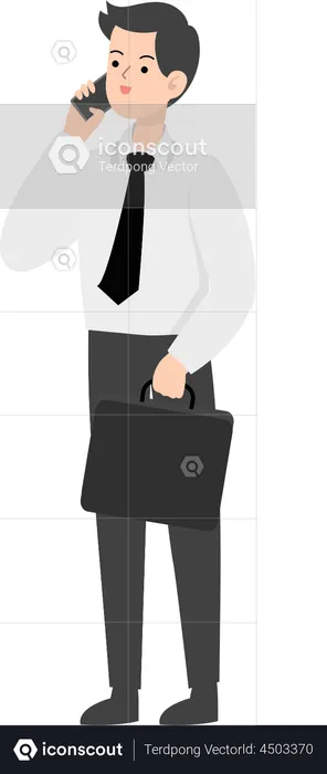 Businessman speaking by smartphone  Illustration