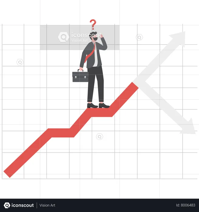 Businessman standing on bar graph analysis growth  Illustration