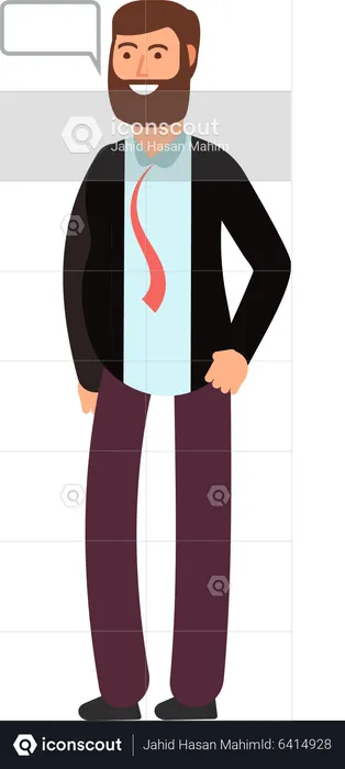 Businessman standing while speaking  Illustration