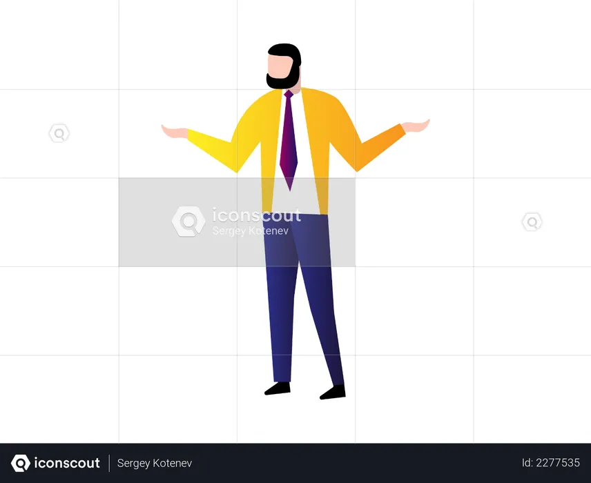 Businessman Standing with open arms  Illustration