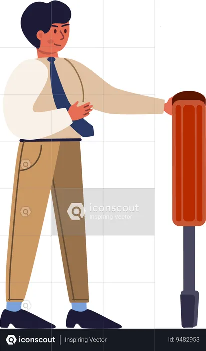 Businessman standing with screwdriver  Illustration