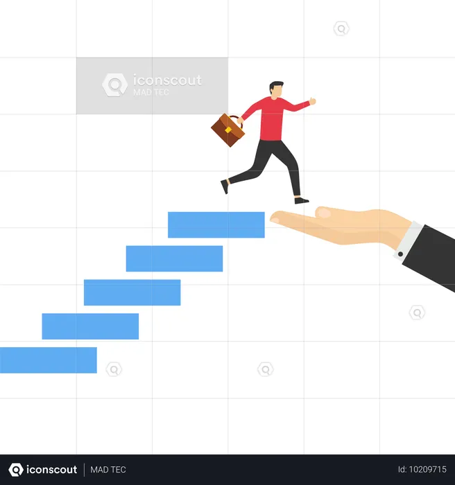 Businessman start climbing stair for successful career achievement  Illustration