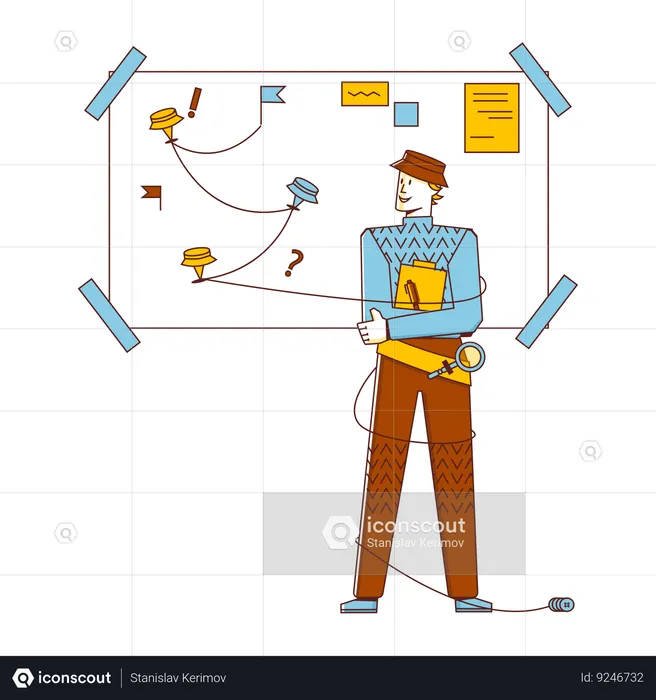 Businessman strategizing next business step  Illustration