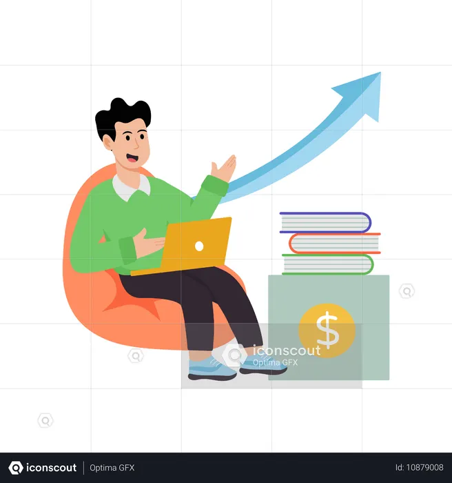 Businessman studying on business analysis  Illustration