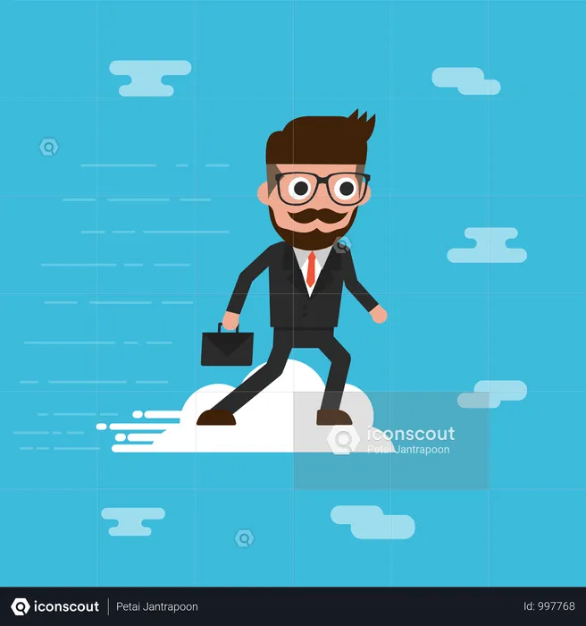 Businessman Success Path  Illustration