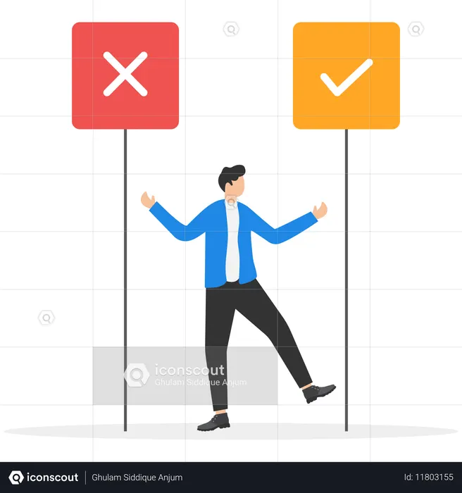 Businessman taking business decision  Illustration