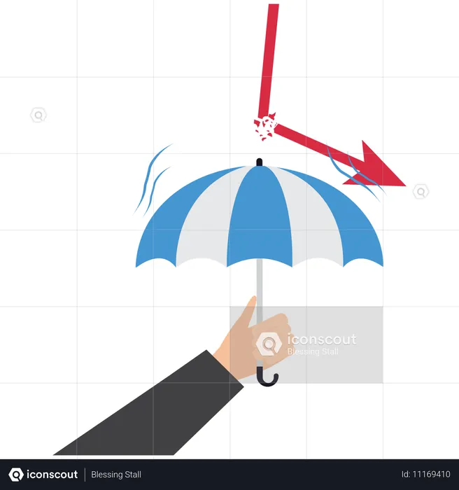 Businessman taking business insurance  Illustration