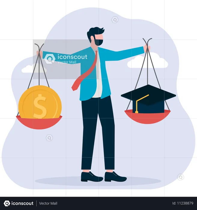 Businessman taking education loan  Illustration