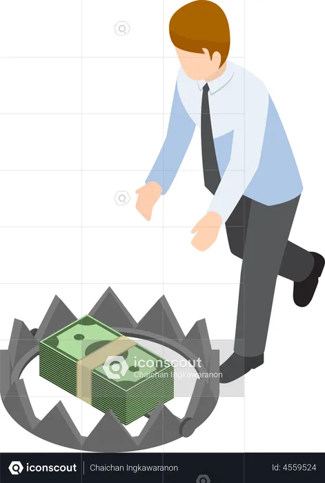 Businessman taking financial risk  Illustration