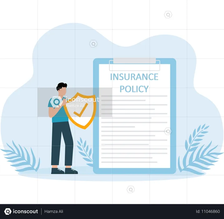 Businessman taking insurance policy  Illustration