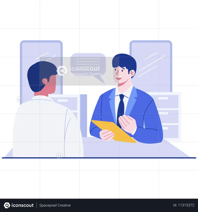 Businessman taking interview of employee  Illustration