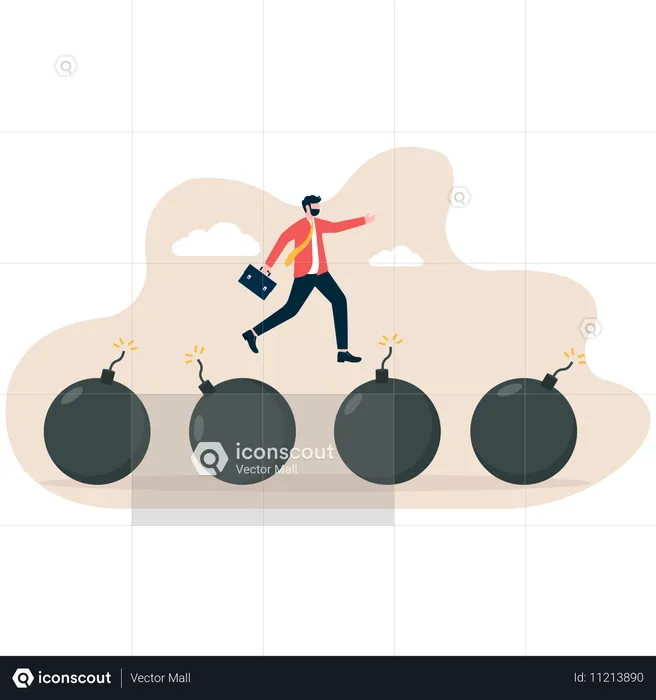 Businessman taking risk  Illustration