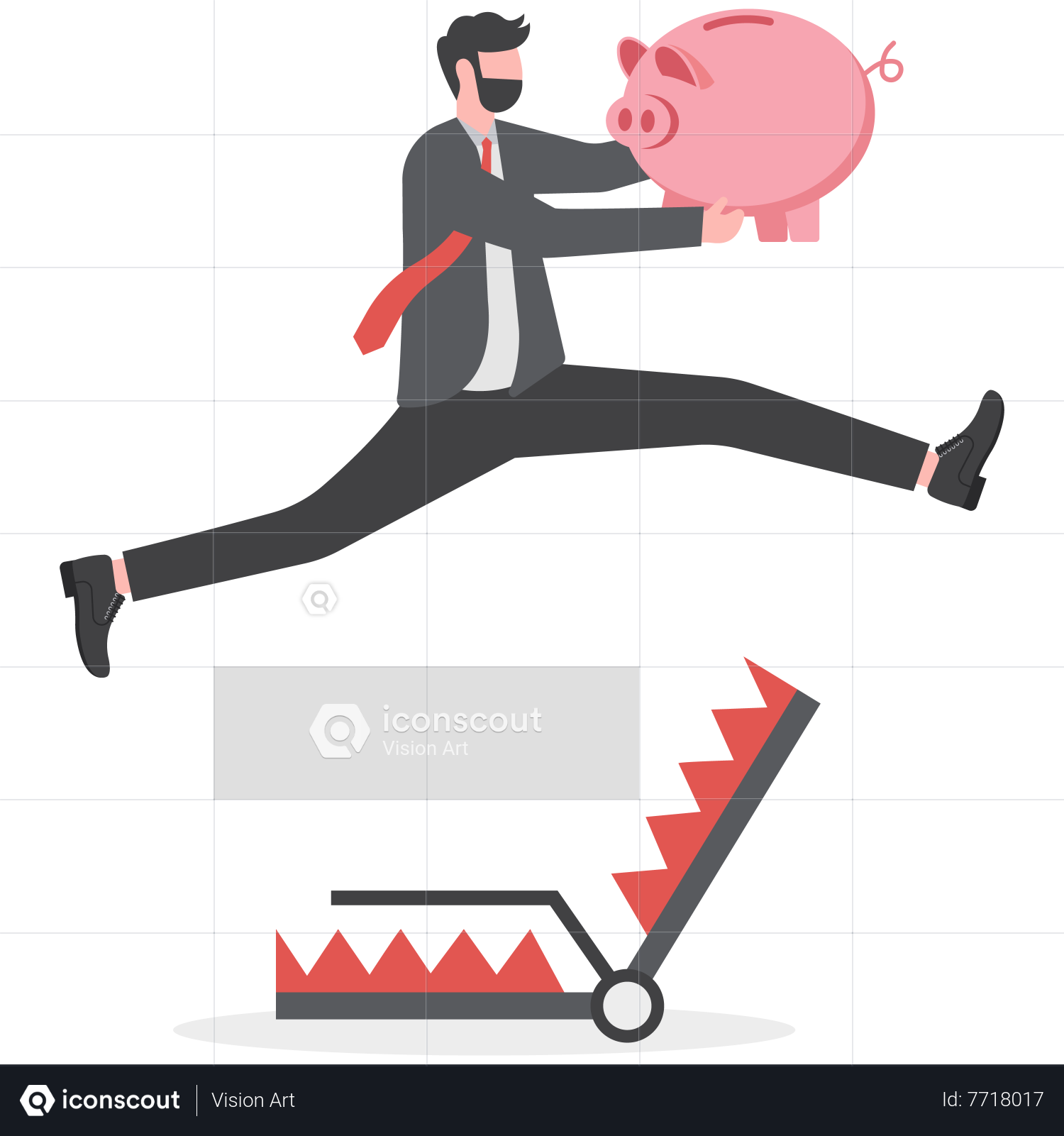 Best Businessman Taking Risks For Goal Illustration Download In PNG ...