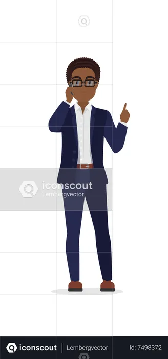 Businessman Talking On Phone  Illustration