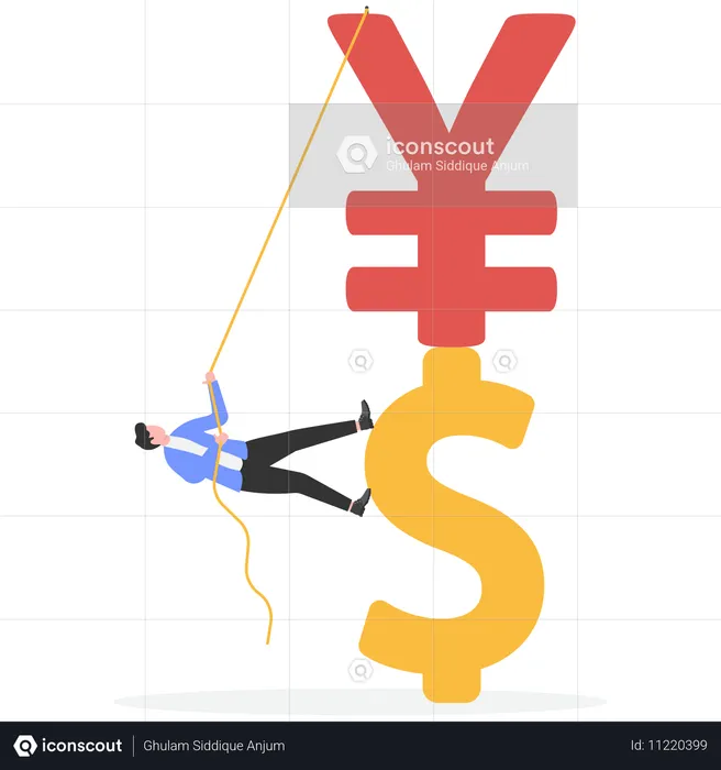 Businessman telling about investment risk  Illustration